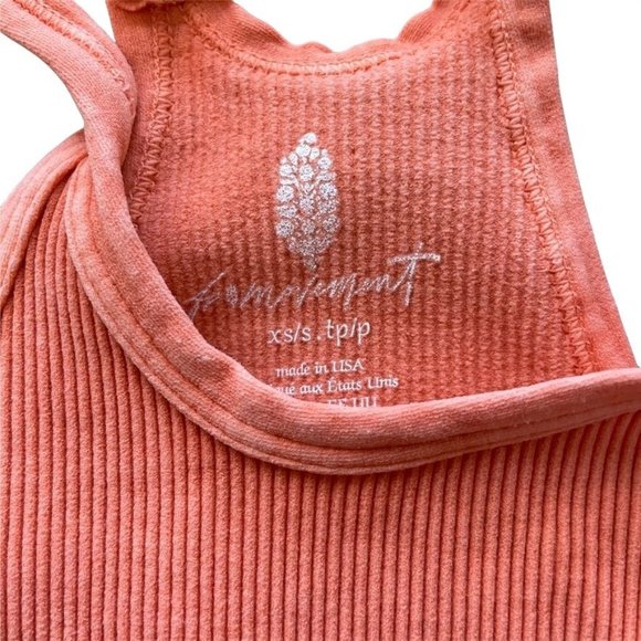 FREE PEOPLE FP MOVEMENT CREAMY ORANGE HAPPINESS RUNS LONG TANK NWOT SZ:X/S  M/L - Picture 3 of 4